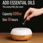 Diffuseur d'Huiles Essentielles 500 ml – LED 7 Couleurs & Brumisation Fine