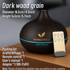 Diffuseur d'Huiles Essentielles 500 ml – LED 7 Couleurs & Brumisation Fine