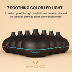 Diffuseur d'Huiles Essentielles 500 ml – LED 7 Couleurs & Brumisation Fine