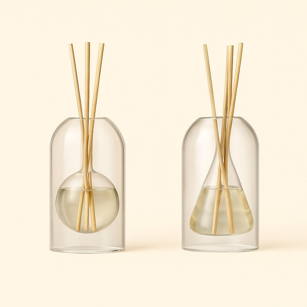 Diffuseur Parfumé Sous Cloche-Design Minimaliste & Tiges Naturelles