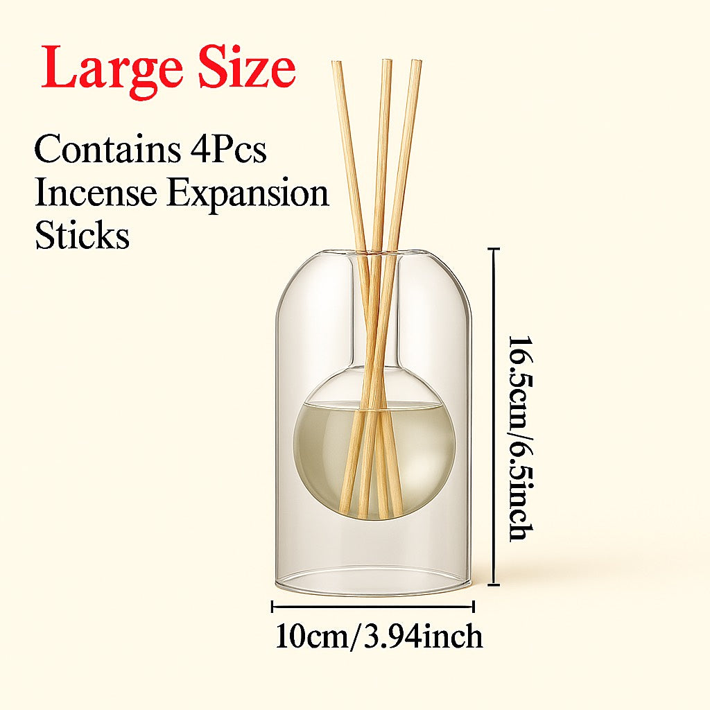 Diffuseur Parfumé Sous Cloche-Design Minimaliste & Tiges Naturelles