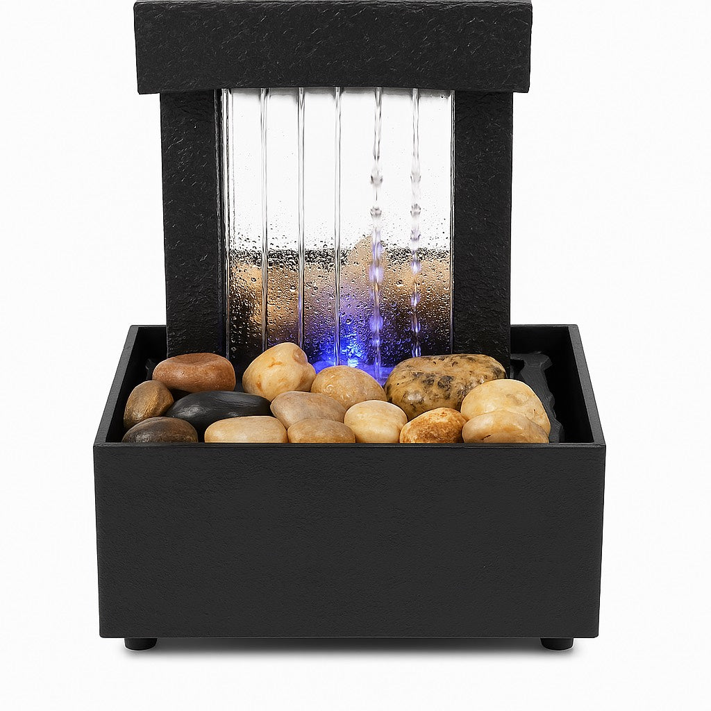 Fontaine d'intérieur LED-Cascade Relaxante & Pierres Naturelles
